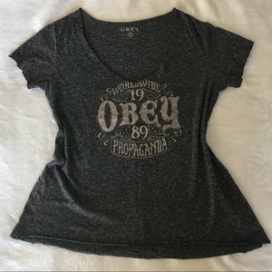 Gray Obey v-neck, NWOT